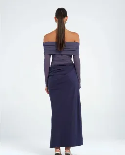 Benni Yasmin Off Shoulder Maxi Dress Navy Size 10 for rent on The Volte - image 8