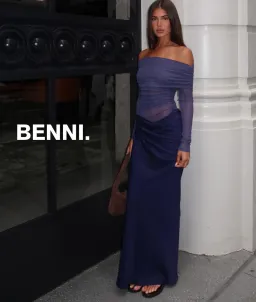 Benni Yasmin Off Shoulder Maxi Dress Navy Size 10 for rent on The Volte - image 3