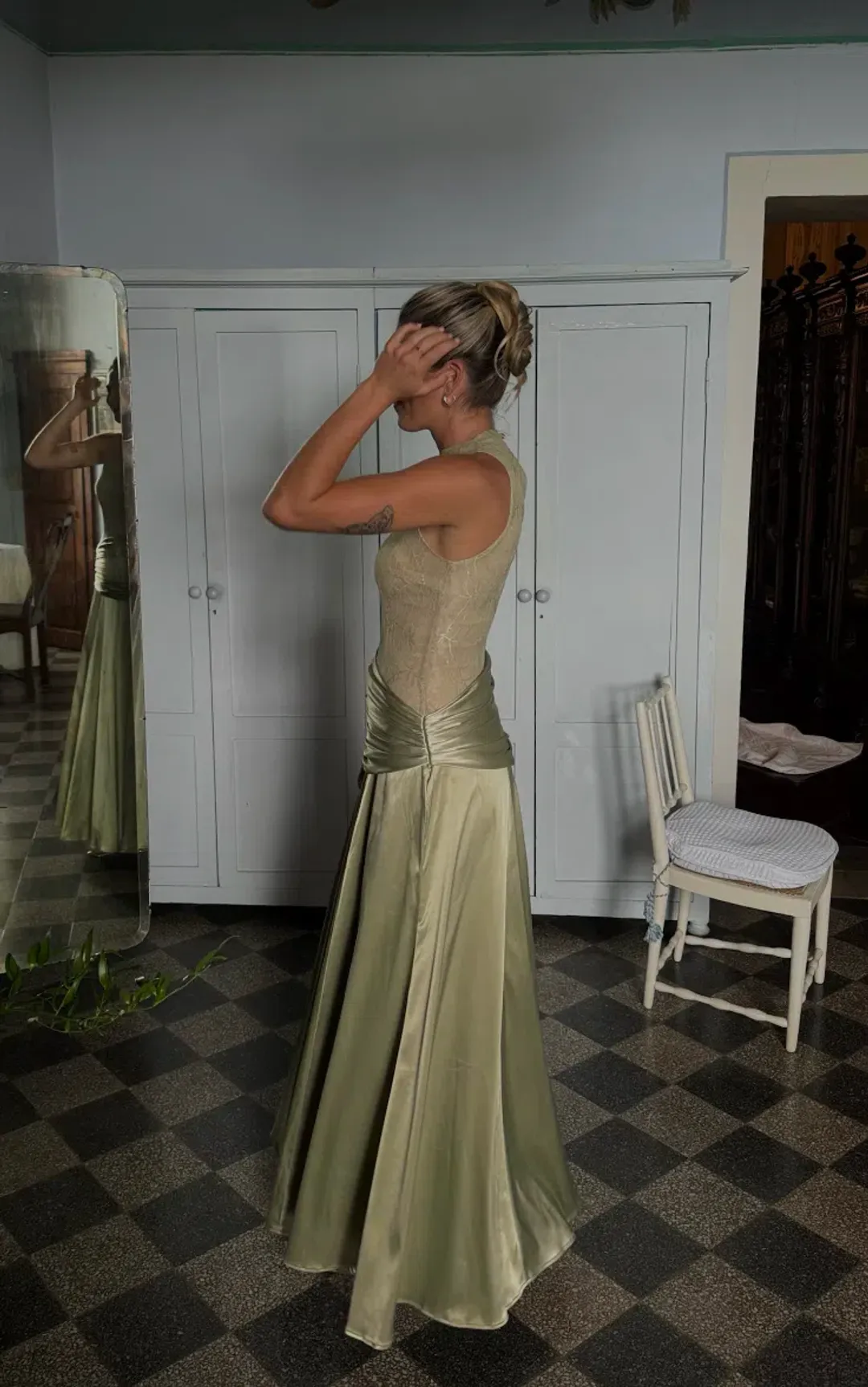 Sonya Moda Dalia Gown Pistachio Size 8 for rent on The Volte - main image