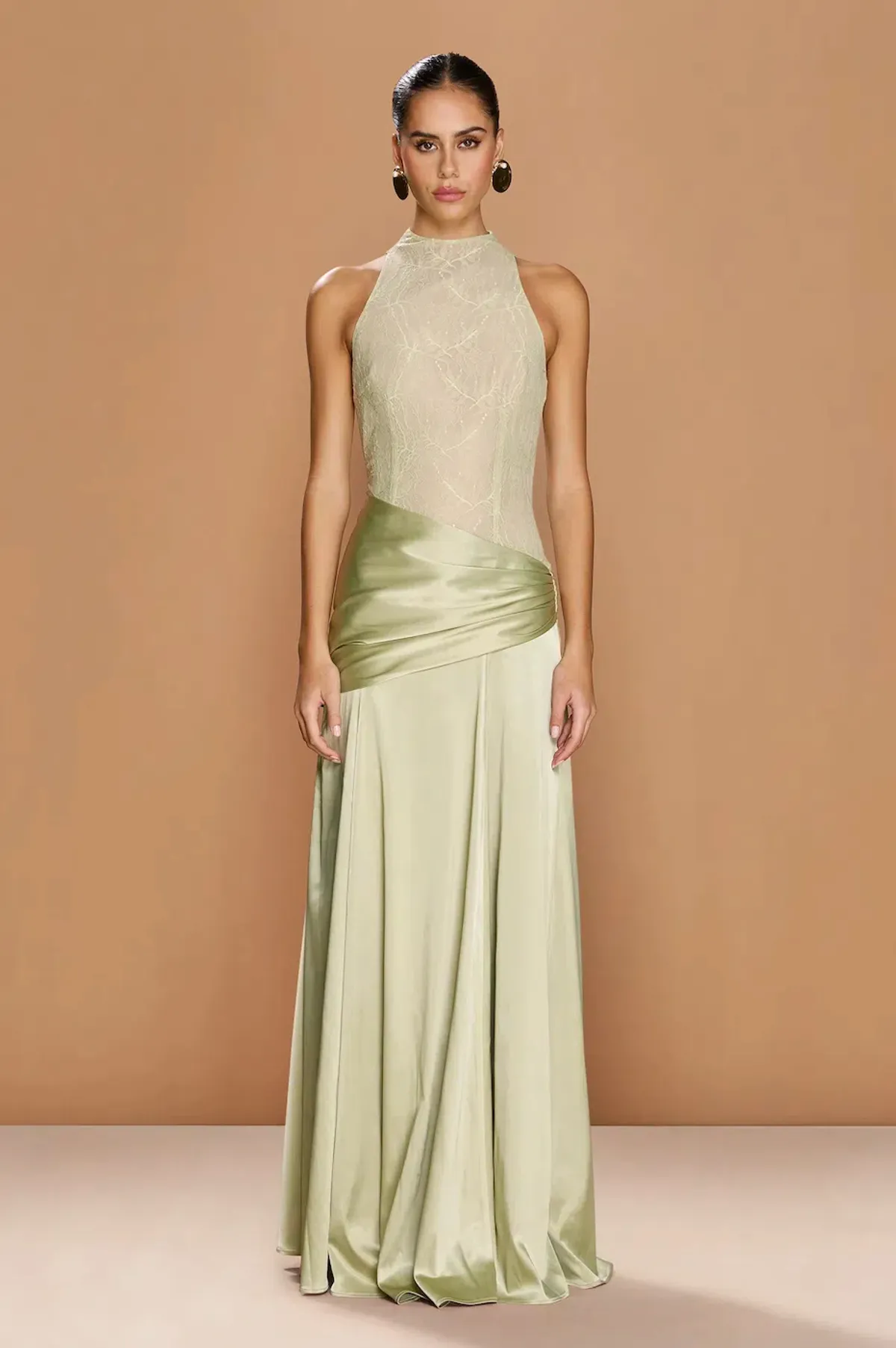 Sonya Moda Dalia Gown Pistachio Size 8 for rent on The Volte - main image