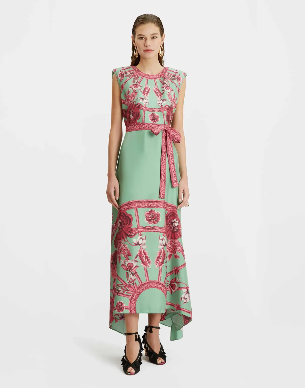 La DoubleJ Zodiac Placee Acquamarine in Silk Twill San Carlo Dress AU 10 for rent on The Volte - main image
