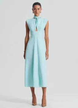 Italian Linen Turban Twist Blue Dress Size 12 for rent on The Volte - image 1