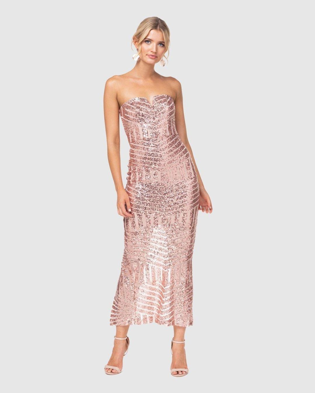 Pilgrim Mandalay Gown, Rose Gold size 8 for rent on The Volte - main image