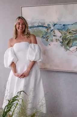 Aje Incarnation Midi Dress Ivory Size 14 for rent on The Volte - image 9