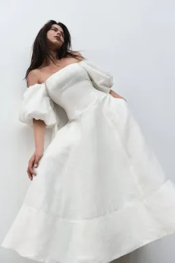 Aje Incarnation Midi Dress Ivory Size 14 for rent on The Volte - image 8
