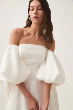 Aje Incarnation Midi Dress Ivory Size 14 for rent on The Volte - image 3