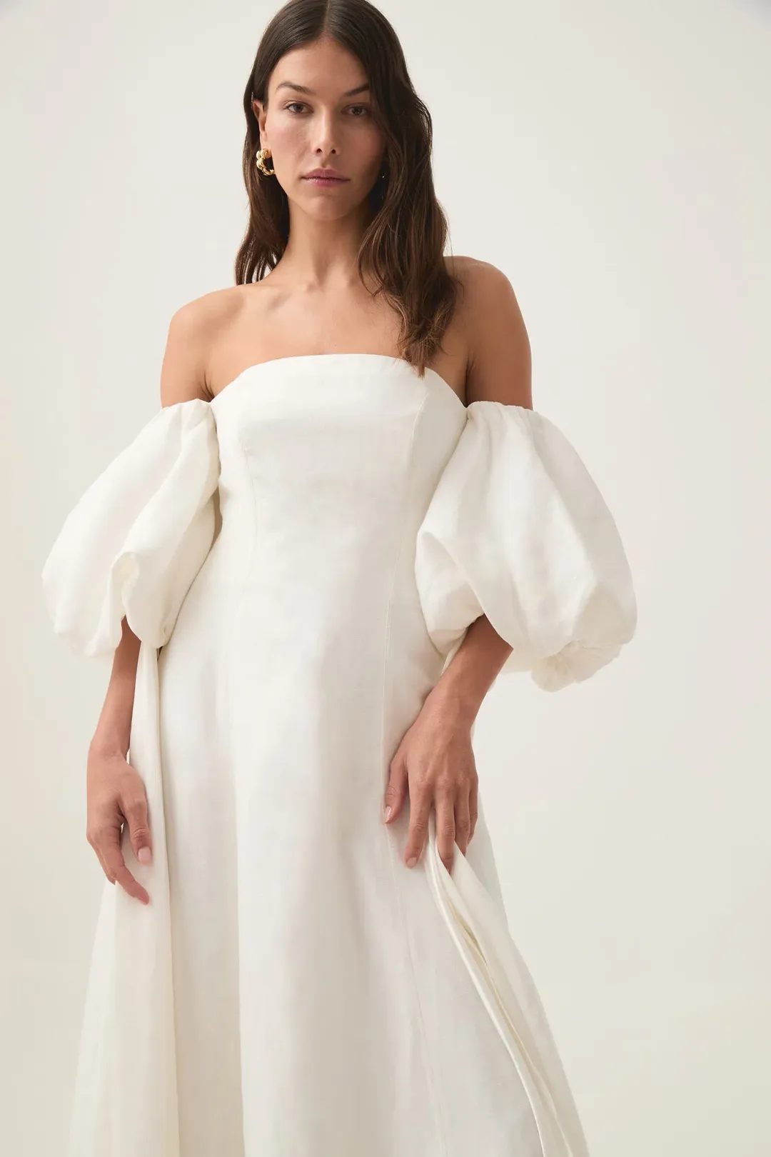 Aje Incarnation Midi Dress Ivory Size 14 for rent on The Volte - main image