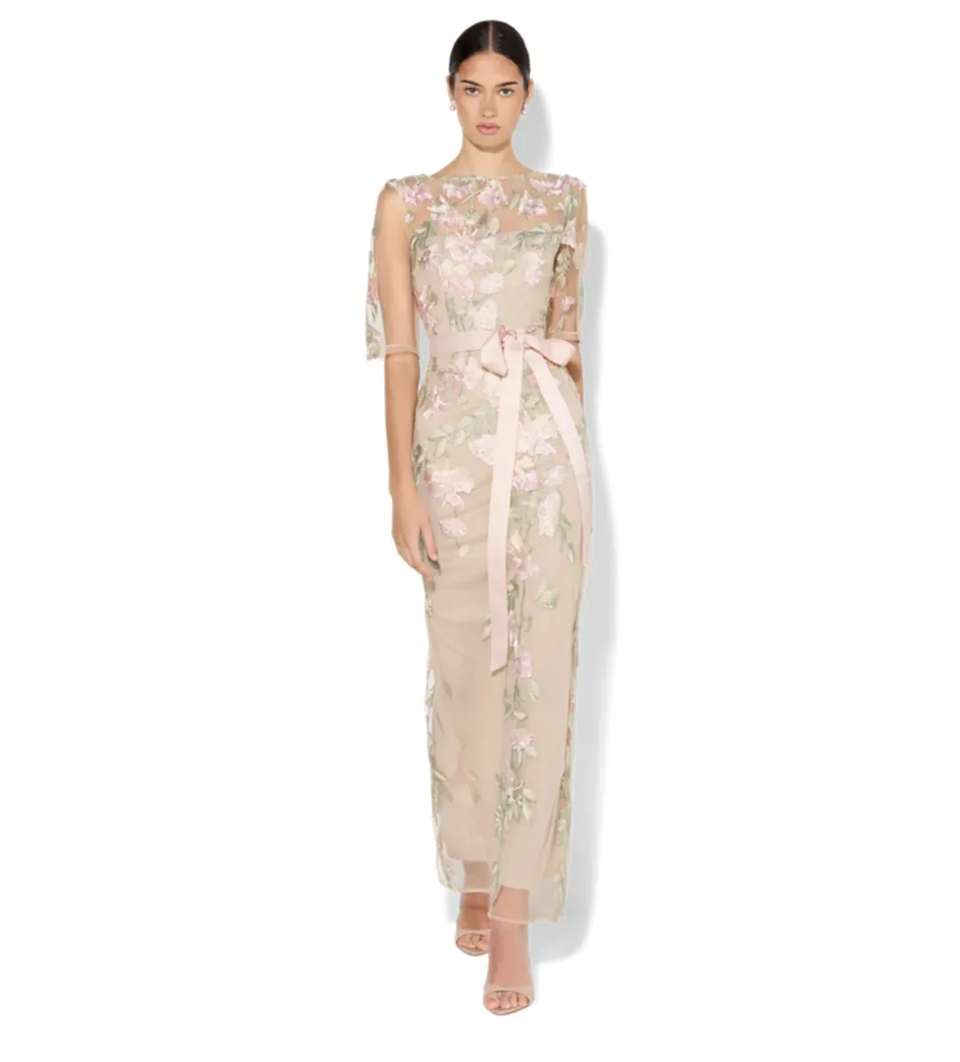 Montique Raya Embroidered Gown Pink Size AU 16 for rent on The Volte - main image