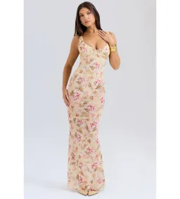 House of CB Robina Honeyflower Sheer Maxi Dress Print Size XS/AU 6 for rent on The Volte - image 2
