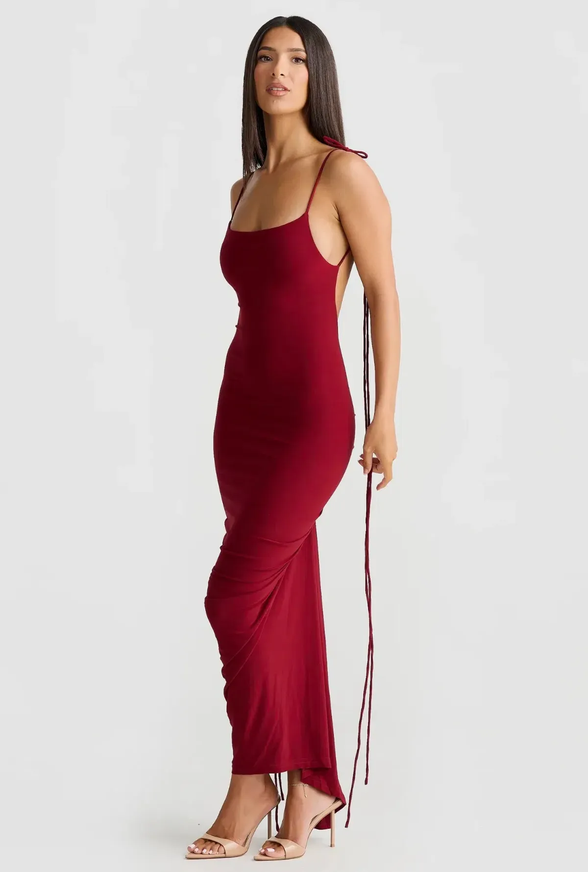 Melani Azari Dress Wine Maxi Size AU 6 - Image 1