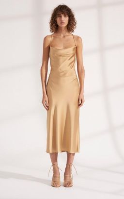 DION LEE Bias Weave Cowl Dress Sand/Gold for rent on The Volte - image 3