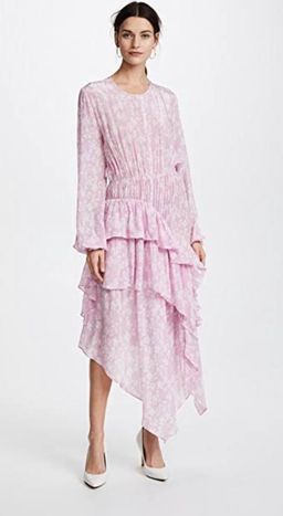 PREEN LINE Eden Asymmetric Pink Ruffle Dress Size 10 for rent on The Volte - image 1