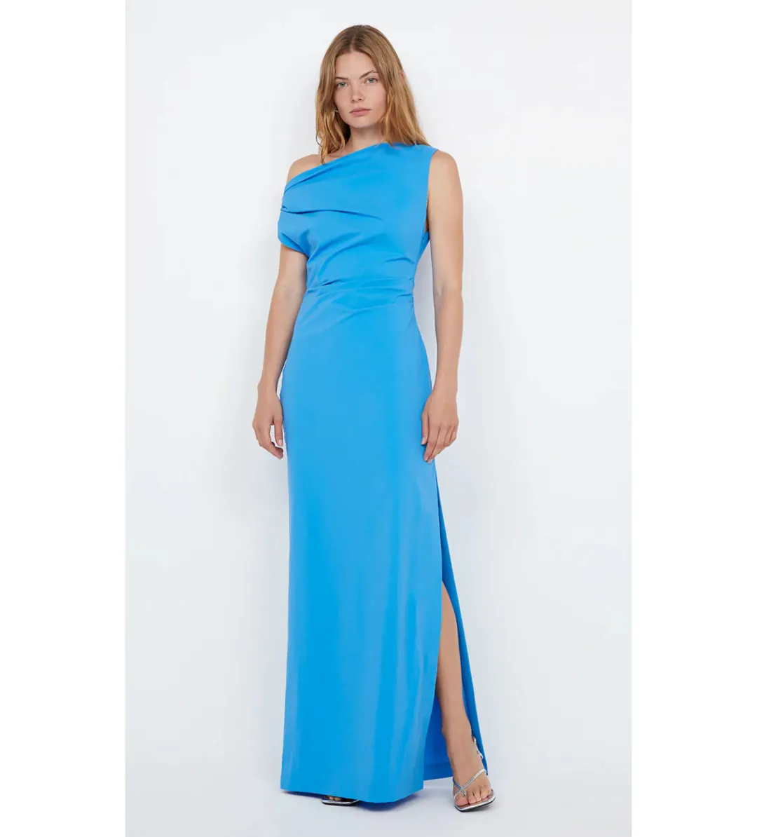 Bec & Bridge Angelina Asym Maxi Dress in Mid Blue Size 8 for rent on The Volte - main image