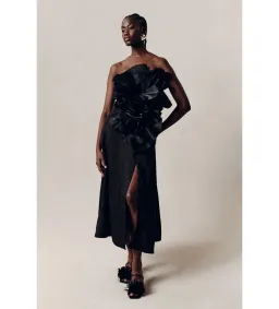 Aje Energy Midi Dress in Black Size AU 8 for rent on The Volte - image 2