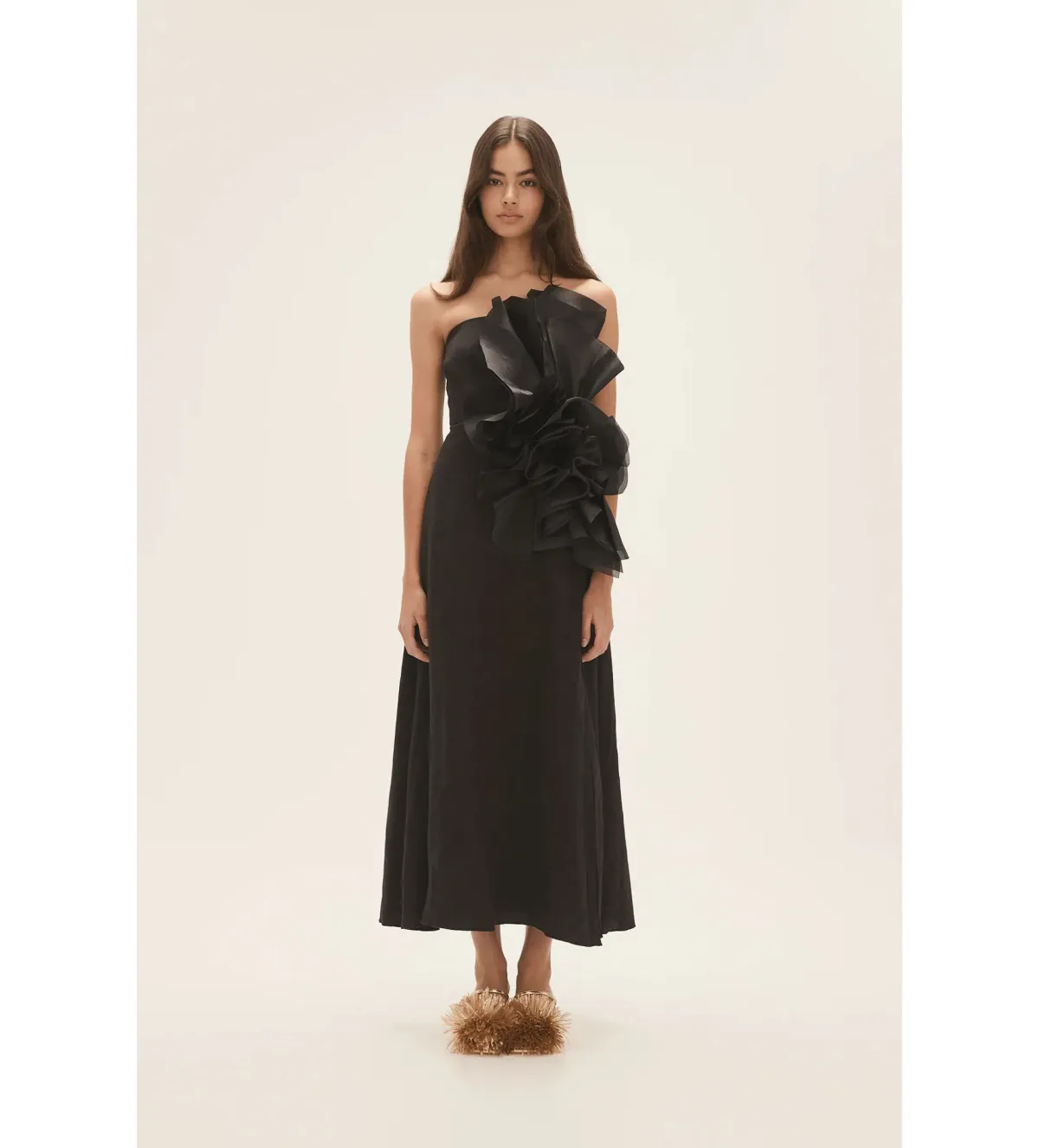 Aje Energy Midi Dress in Black Size AU 8 for rent on The Volte - main image