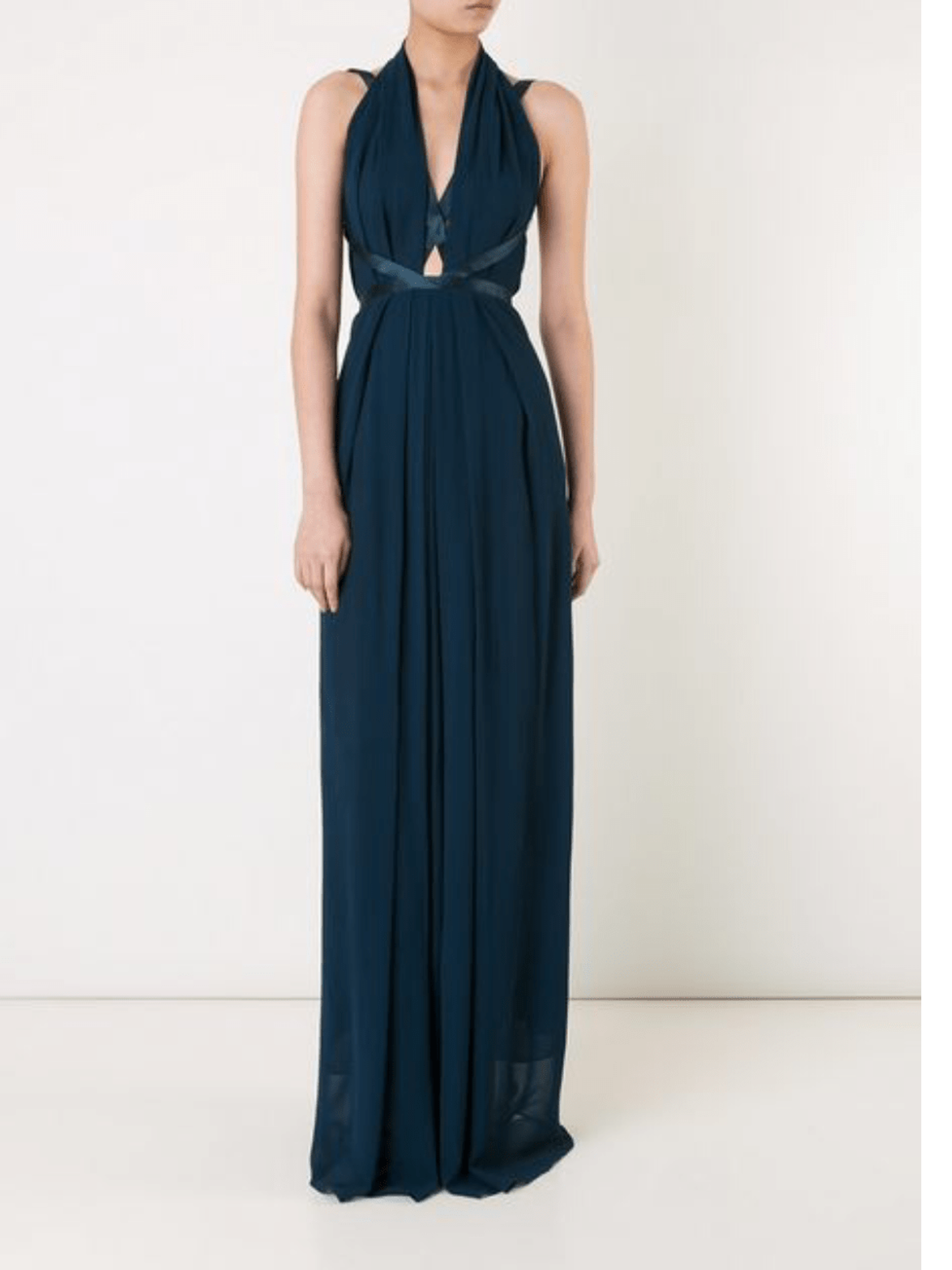 Bianca Spender Voyager Gown Navy Teal Silk Dress Size 6 (fits 6-10) - Image 1