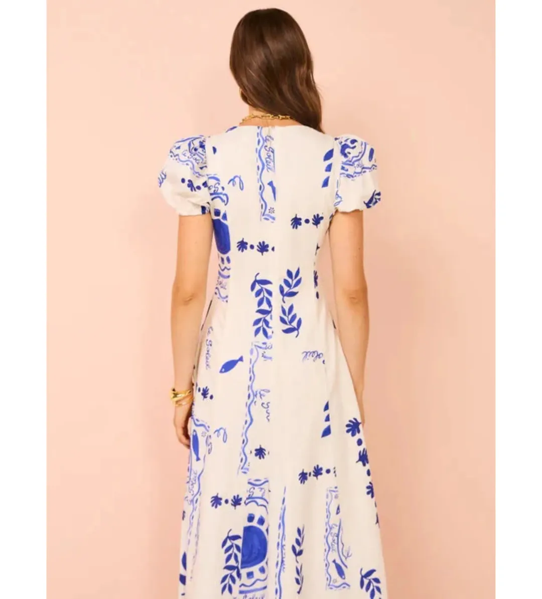 By Nicola S/S Wavy Maxi Dress in Le Soleil Size 8 for rent on The Volte - main image