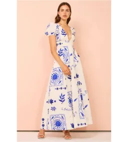 By Nicola S/S Wavy Maxi Dress in Le Soleil Size 8 for rent on The Volte - image 1