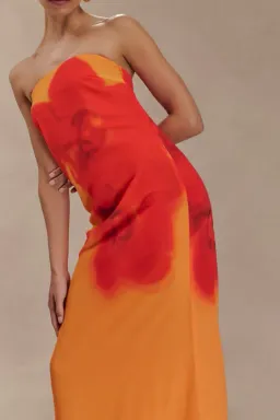 Meshki Amaya Maxi Gown Orange Print Size 12 for rent on The Volte - image 5