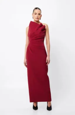 Mossmann Common Emotion Midi Crimson Dress in Red Size AU 10 for rent on The Volte - image 2