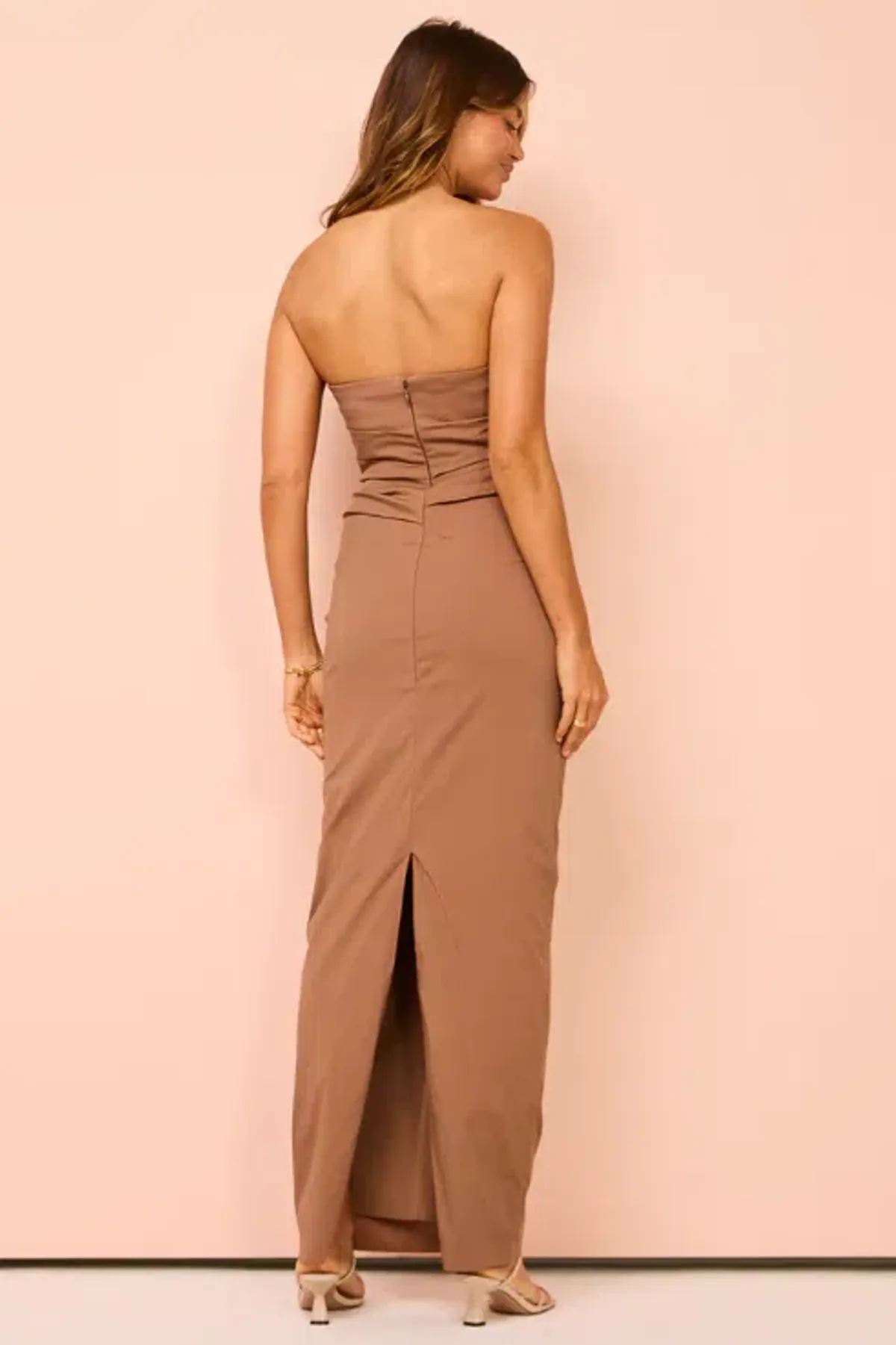 Sir The Label Alba Strapless Gown Mocha Size 8 - Image 5