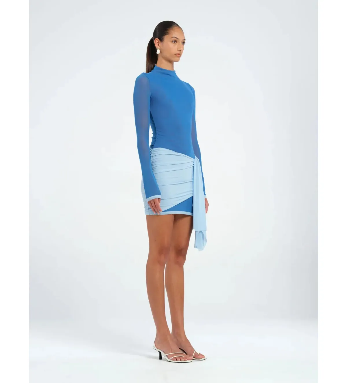 Benni Kingsley Mini Dress Blue Size AU 10 - Image 2