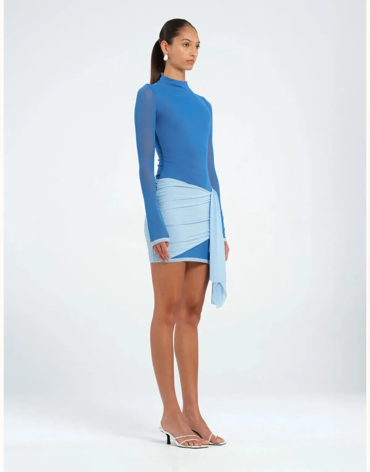 Benni Kingsley Mini Dress Blue Size 10 - Image 2
