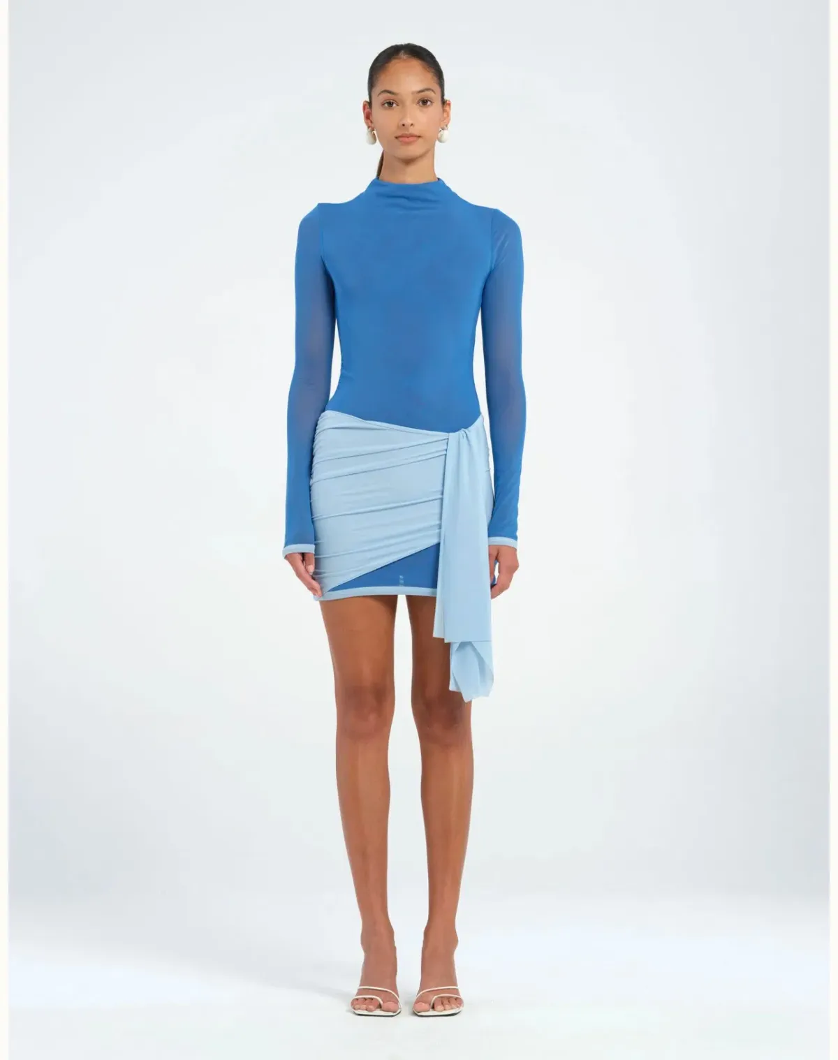 Benni Kingsley Mini Dress Blue Size 10 - Image 1