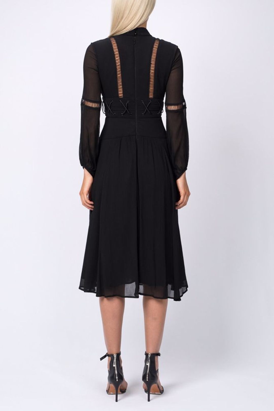 White Seude SILK PETA DRESS SIZE 8 [BRAND NEW} for rent on The Volte - main image