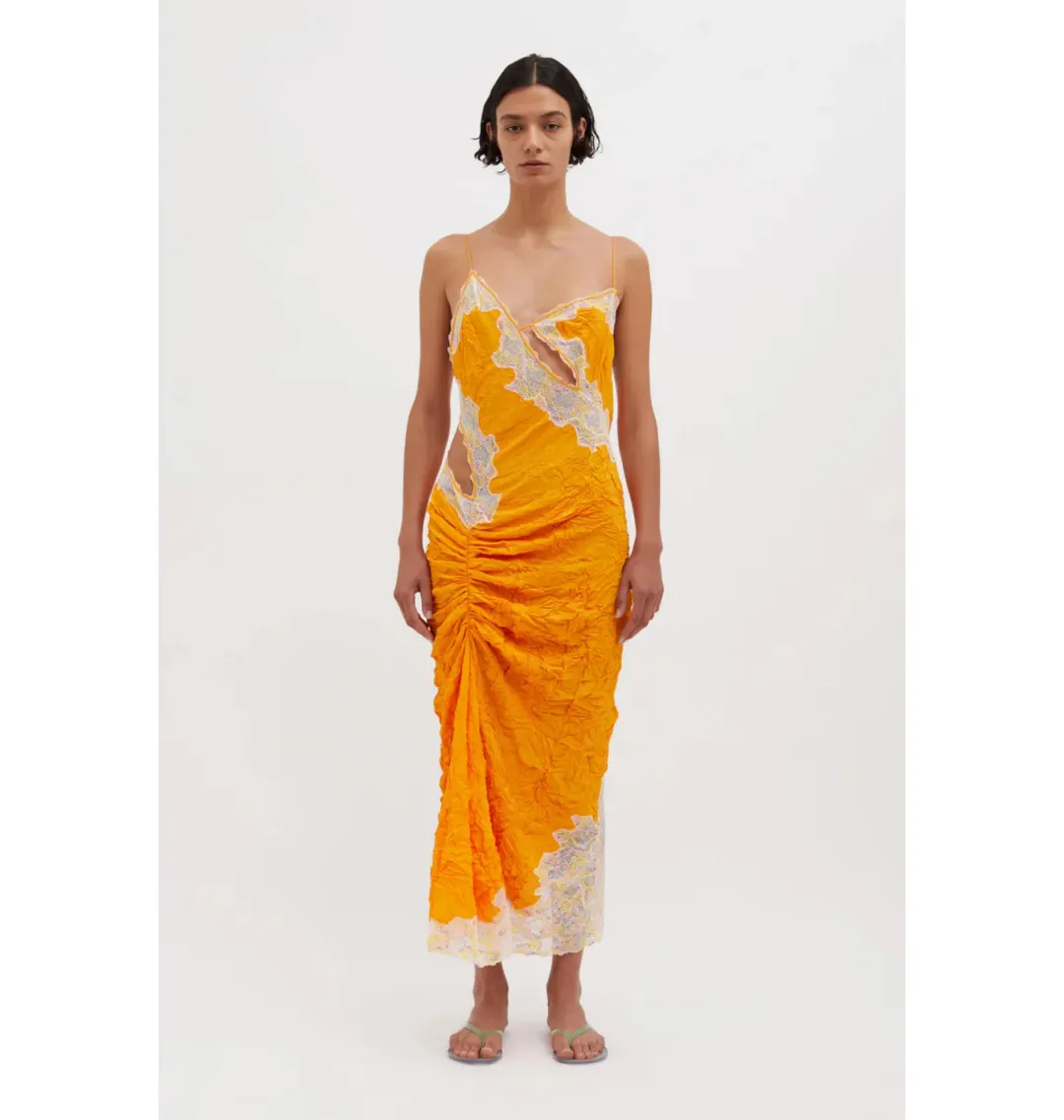 Christopher Esber Crimped Lace Cami Dress Valencia/Multi Size AU 4 for rent on The Volte - main image