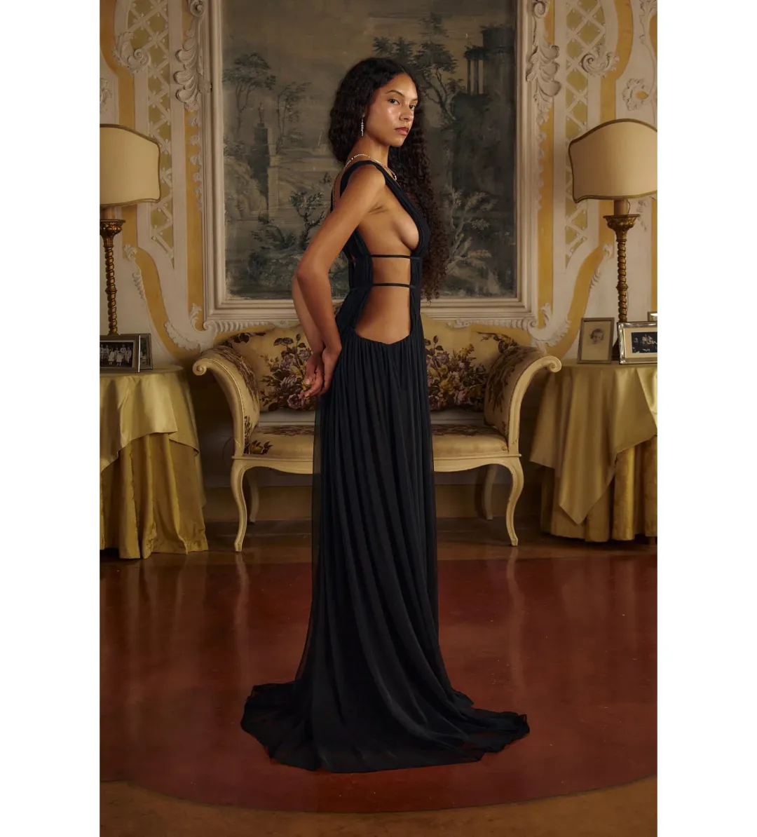Mirror Palais Venus Gown in Black Size AU 10 for rent on The Volte - main image