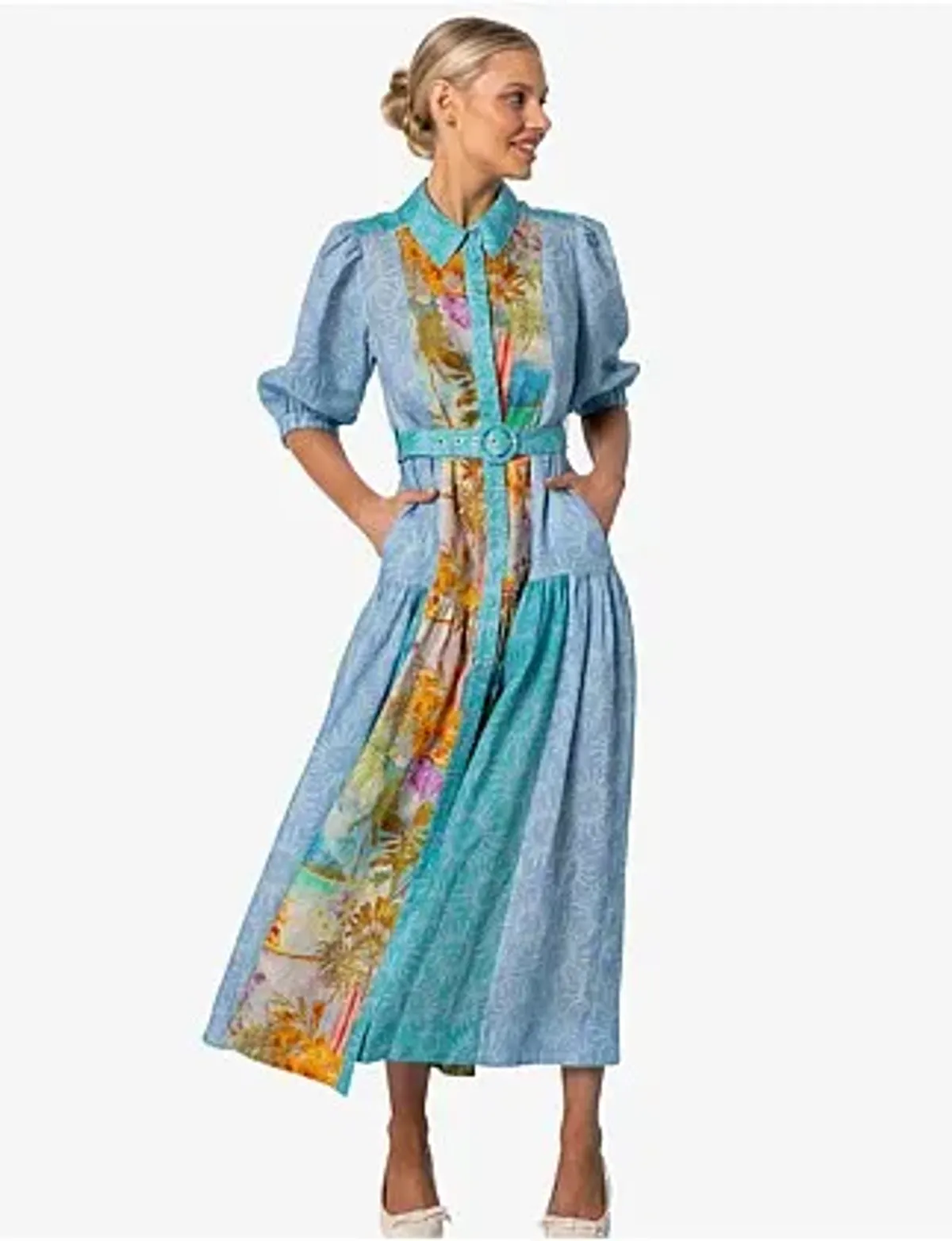 Kachel Hazel Maxi Shirt Dress Multi Size 6 - Image 2