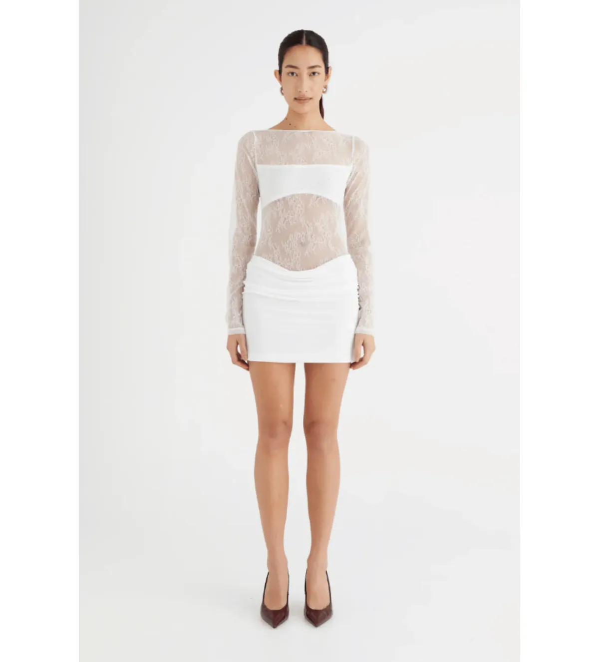 Benni Yana Lace Mini Dress White Size 8 - Image 1