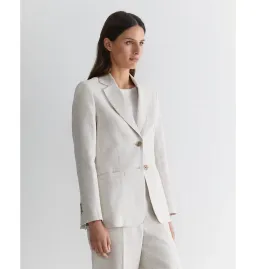 Freya Linen Blazer String Grey Size 6 for rent on The Volte - image 3