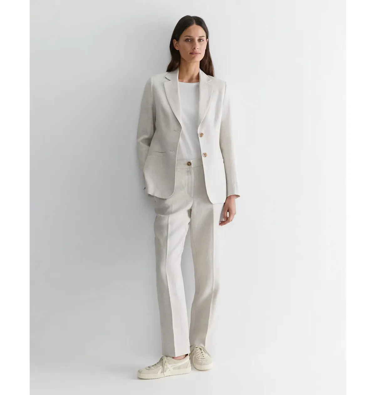 Freya Linen Blazer String Grey Size 6 - Image 1