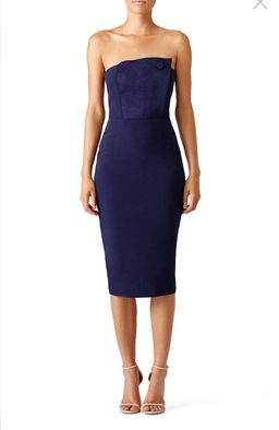 MISHA Navy Asymmetrical Dress Blue Size 10/M for rent on The Volte - image 1