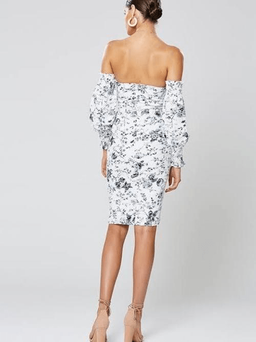 Winona Ming Off-Shoulder Dress Print Size 8 for rent on The Volte - image 3