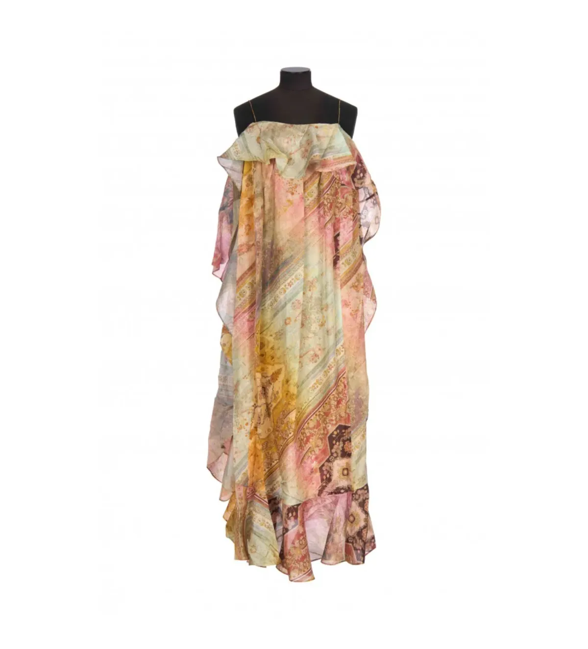 Zimmerman Tallow Ruffle Maxi Dress Multi Size 14 - Image 5