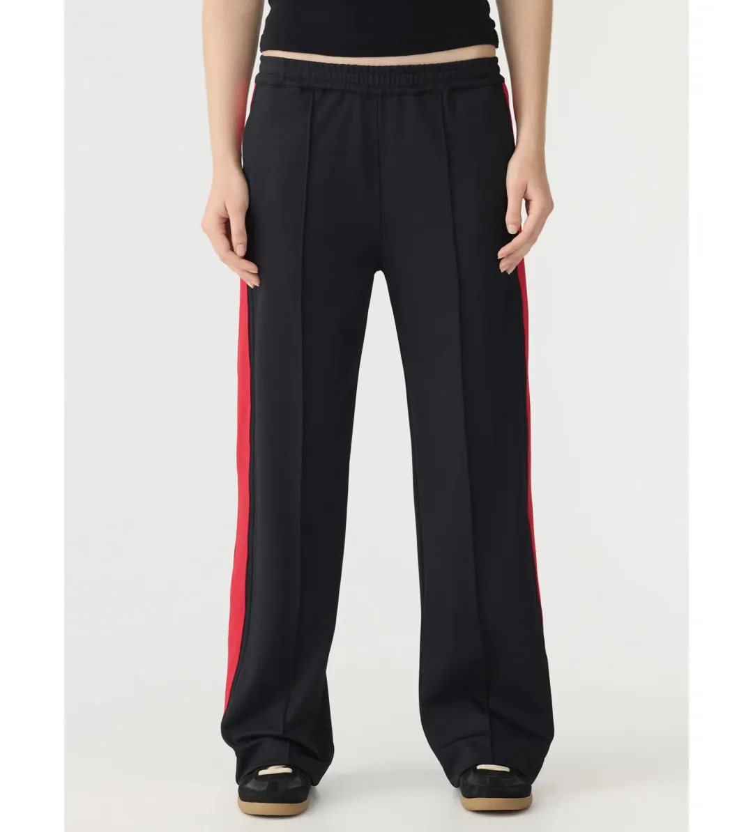 Bassike Twill Stripe Detail Pants Black Size M / AU 10 for rent on The Volte - main image