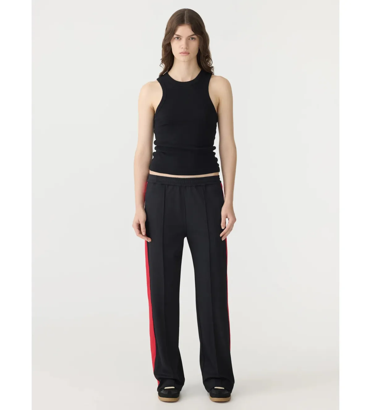 Bassike Twill Stripe Detail Pants Black Size M / AU 10 for rent on The Volte - main image