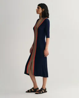 Gant Ribbed V-Neck Dress Blue Size M/10 for rent on The Volte - image 3
