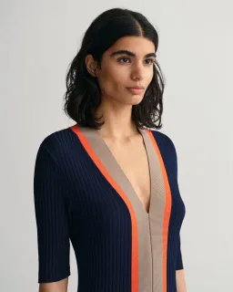 Gant Ribbed V-Neck Dress Blue Size M/10 for rent on The Volte - image 4