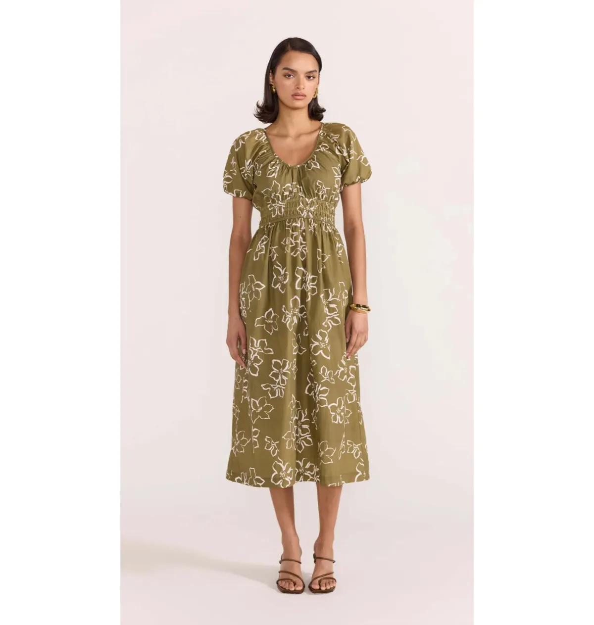 Staple The Label Ines Midi Dress Floral Size 8 for rent on The Volte - main image