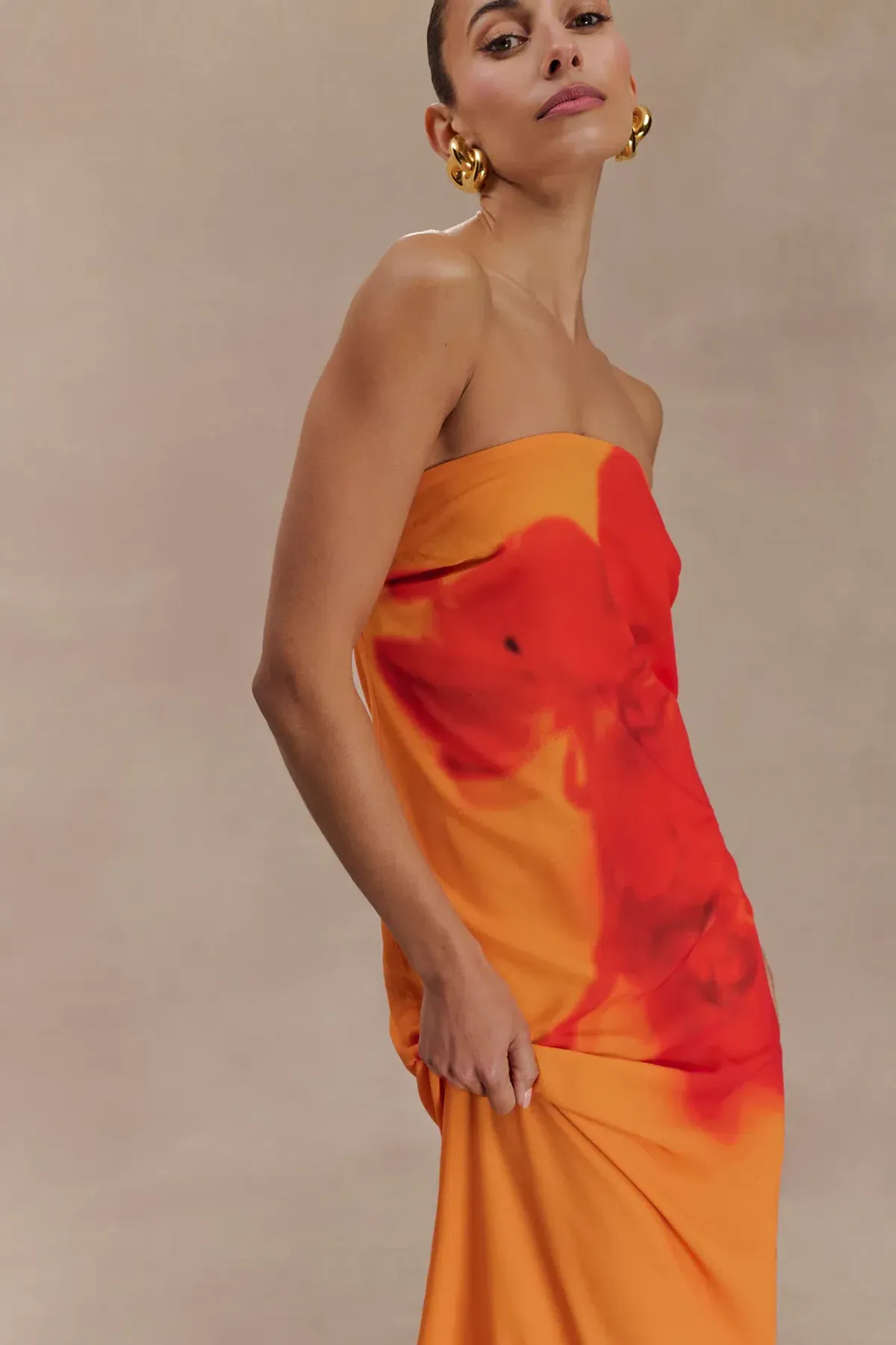 Meshki Amaya Strapless Dress Koi Orchid Print Size 10 - Image 2
