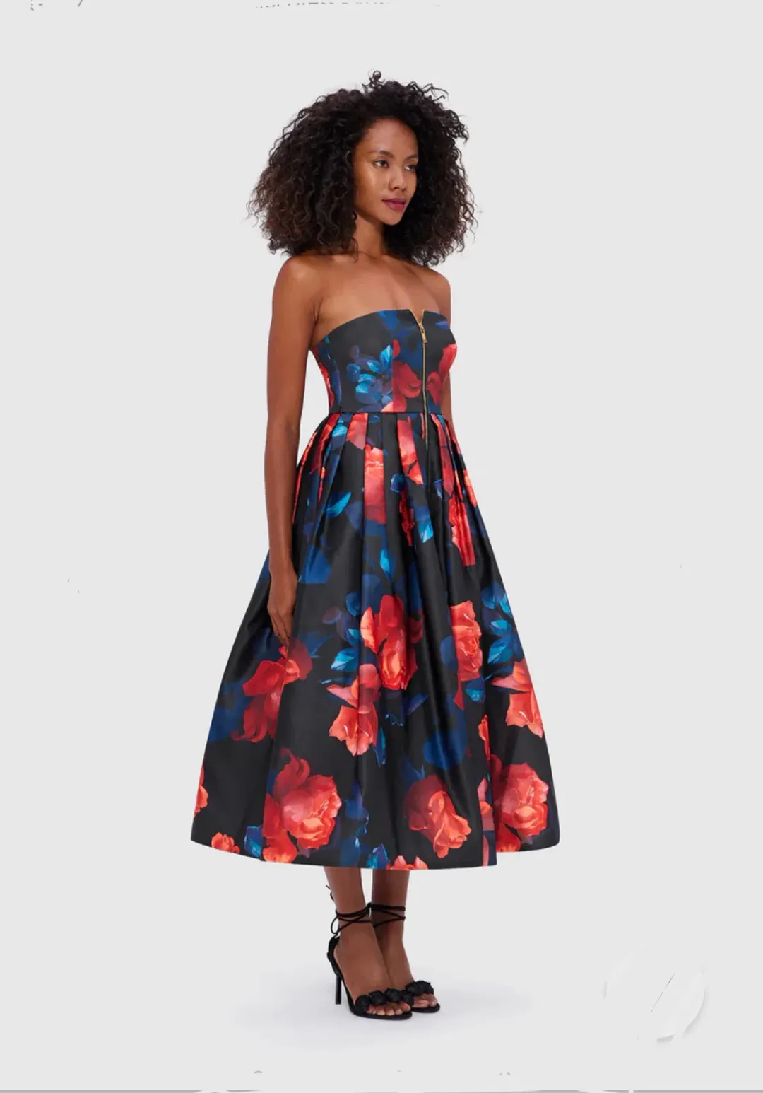 Leo Lin Norine Bustier Midi Dress Print Size 12 for rent on The Volte - main image