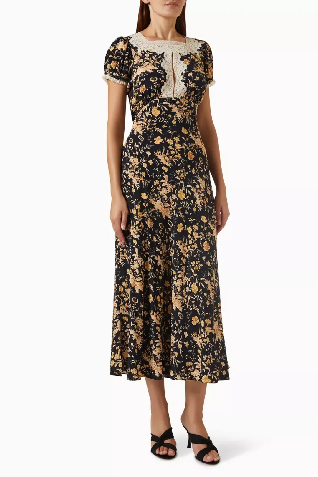 Doen Emeline Dress in Navy Floral Oaks Bluff Size S / AU 8 for rent on The Volte - main image