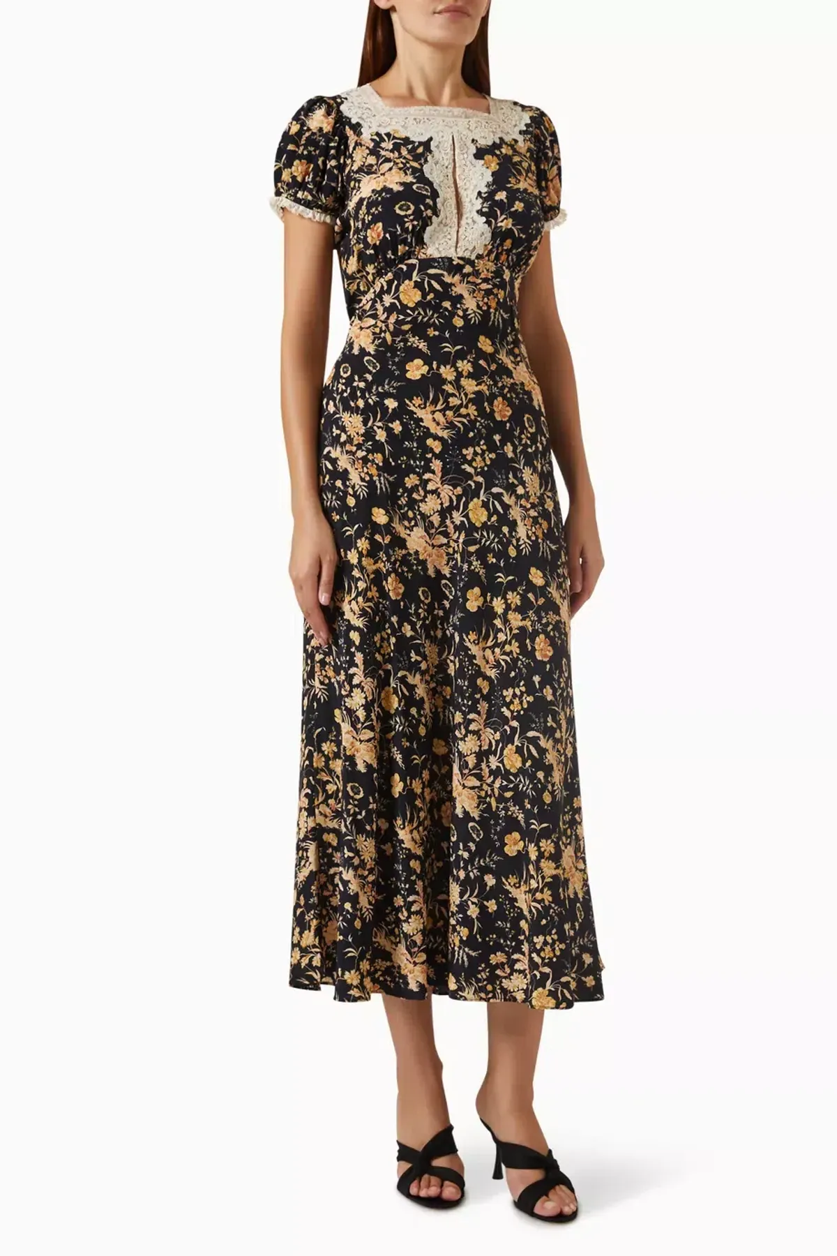 Doen Emeline Dress in Navy Floral Oaks Bluff Size S / AU 8 for rent on The Volte - main image