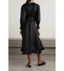 Doen Nadia Dress in Black Ramie Size M /Au 10 for rent on The Volte - image 2