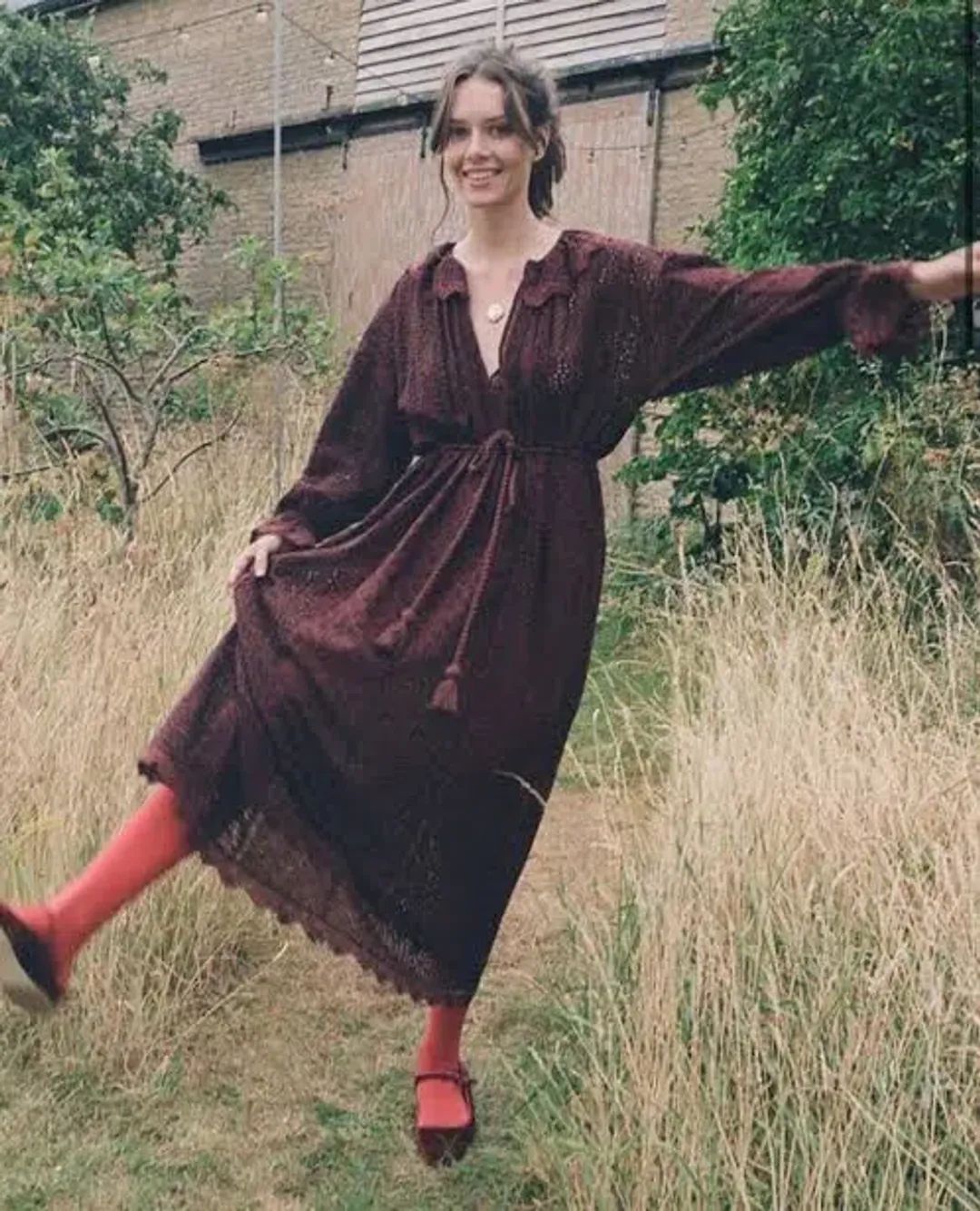 Doen Persephone Dress Burgundy Size AU 8 for rent on The Volte - main image