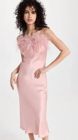 Sleeper Boheme Slip Maxi Dress Pink Size L for rent on The Volte - image 2